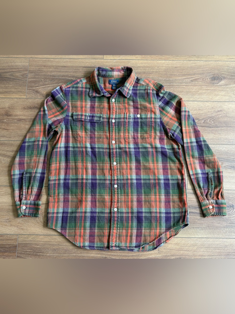 Polo Ralph Lauren Men’s Plaid Cotton Flannel Shirt Sz XL Classic Outdoor Hiking